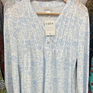 Women's Blue Floral Pajama Top